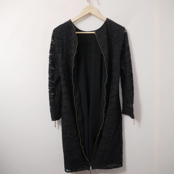 Juicy Couture Lace Floral Black Dress Size M - Picture 11 of 12